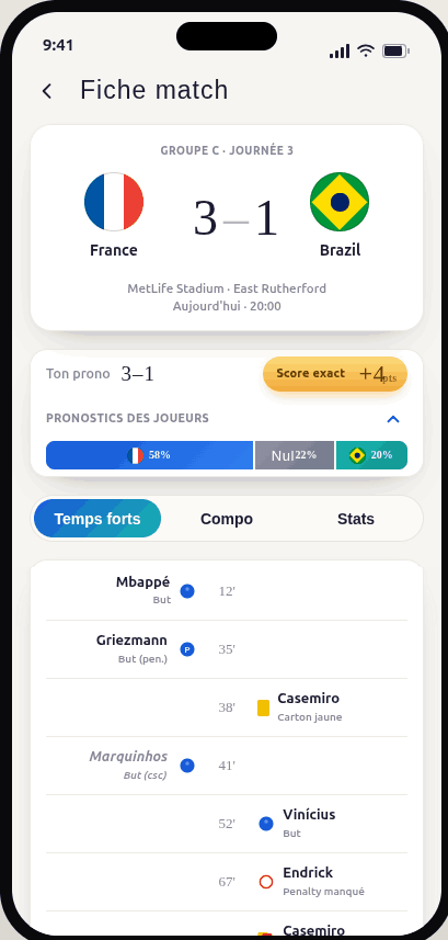 Temps forts d'un match